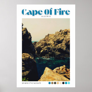 Póster Costa de la playa Cabo de Fuego Jijel, Argelia