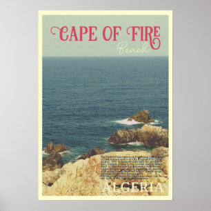 Póster Costa de la playa Cabo de Fuego Jijel, Argelia
