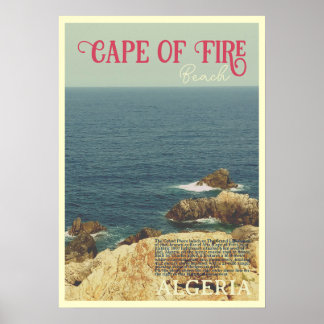 Póster Costa de la playa Cabo de Fuego Jijel, Argelia