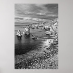 Póster Costa de la playa en B&W, California