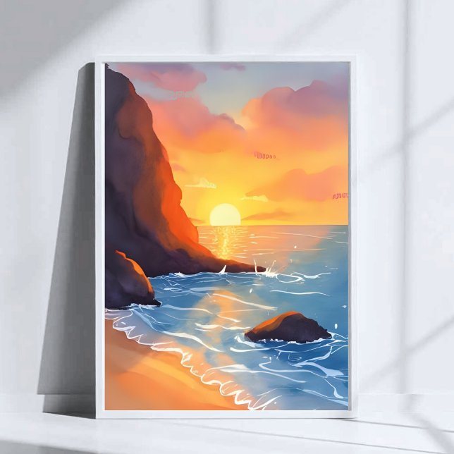 Póster Costa de la puesta de sol | Olas del océano de la  (Subido por el creador)