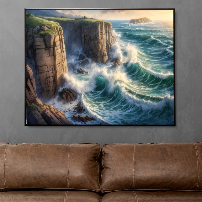 Póster Costa de las Olas del Océano Azul de Cliffside (Subido por el creador)