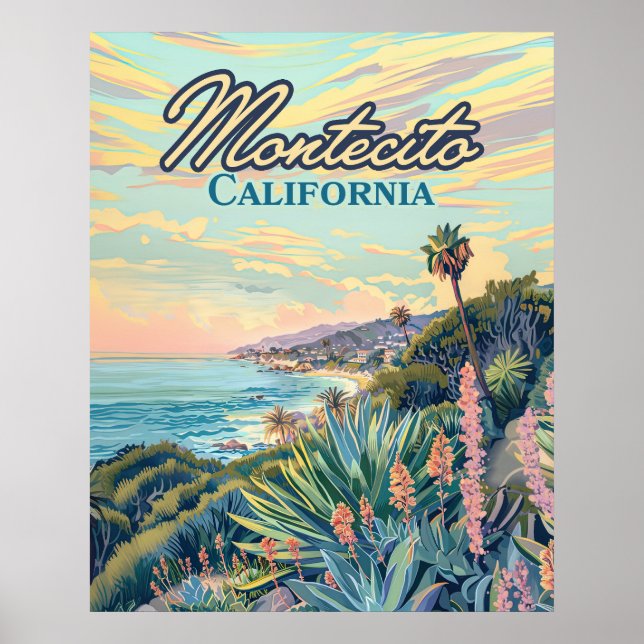 Póster Costa de Montecito California Santa Barbara (Frente)