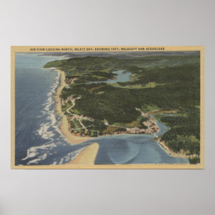 Póster Costa de Oregon - bahía de Siletz, Taft, Nelscott