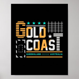 Póster Costa de Oro Queensland Australia Diseño de Viaje