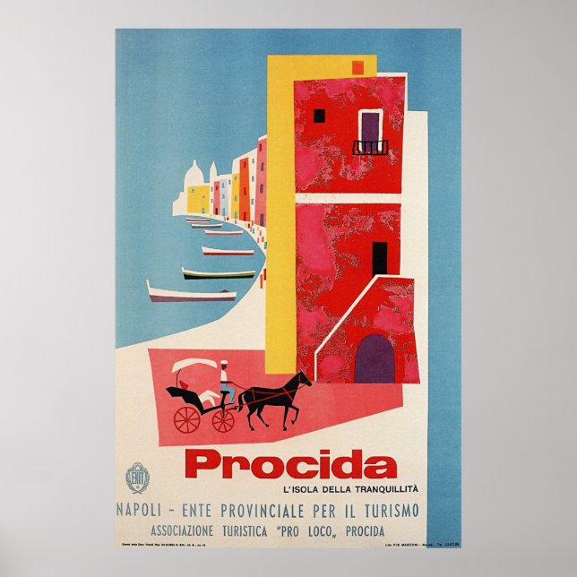Póster Costa de Procida, Nápoles, Italia (Frente)