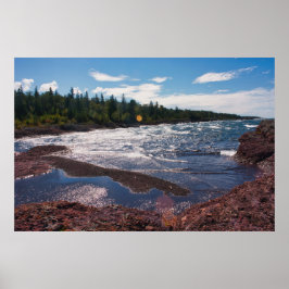 Póster Costa de Red Rock – Lago Superior, U.P.