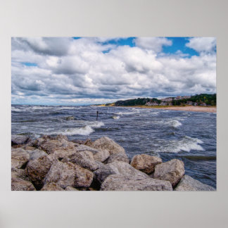 Póster Costa del Lago Michigan
