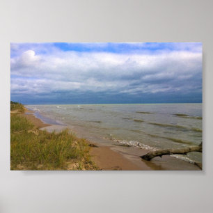 Póster Costa del lago Michigan, Sheyboygan, Indias Occide