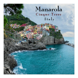 Póster Costa del Mar Cinque Terre Manarola Italia