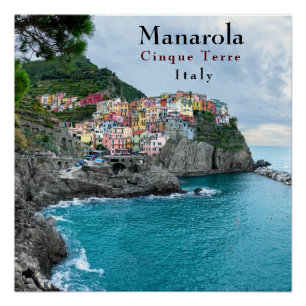 Póster Costa del Mar Cinque Terre Manarola Italia