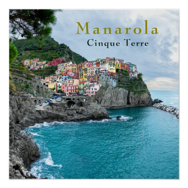 Póster Costa del Mar Cinque Terre Manarola Riomaggiore It (Anverso)