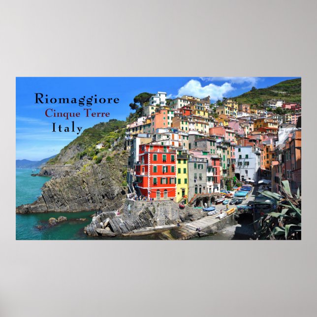 Póster Costa del Mar Cinque Terre Riomaggiore Italia (Frente)