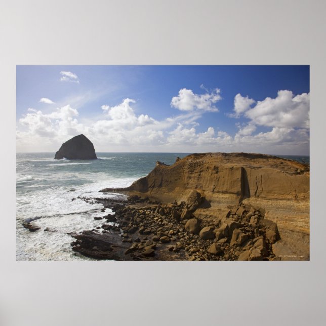 Póster Costa del Pacífico de Oregón Rocoso en Ciudad del  (Frente)