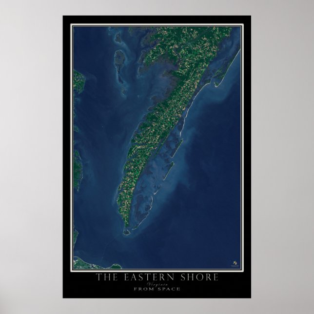 Póster Costa Este de Virginia desde el satélite espacial (Frente)