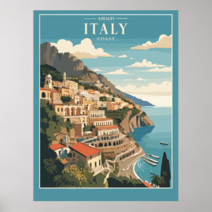 Póster Costa Italiana de Amalfi