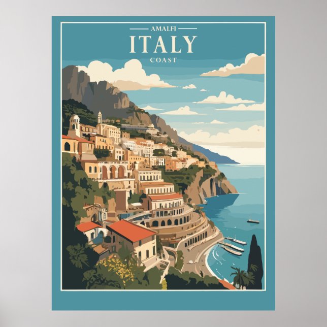 Póster Costa Italiana de Amalfi (Frente)
