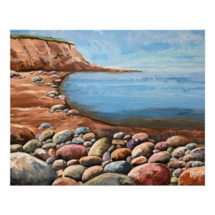 Póster Costa marítima rocas vista al océano bonitas brill