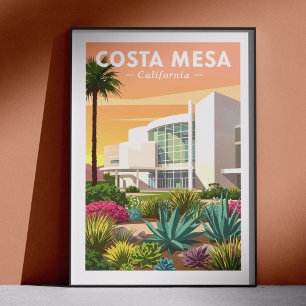 Póster Costa Mesa California Vintage