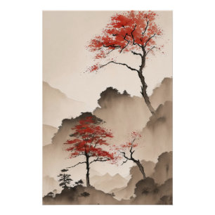 Póster Costa minimalista de Japón