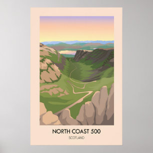Póster Costa Norte 500 Escocia Bealach na Bà Viajes