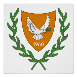 Póster costa norte de chipre escudo de armas símbolo embl