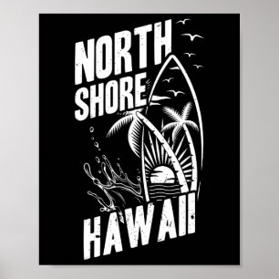 Póster Costa norte de Hawái Surfing _1 