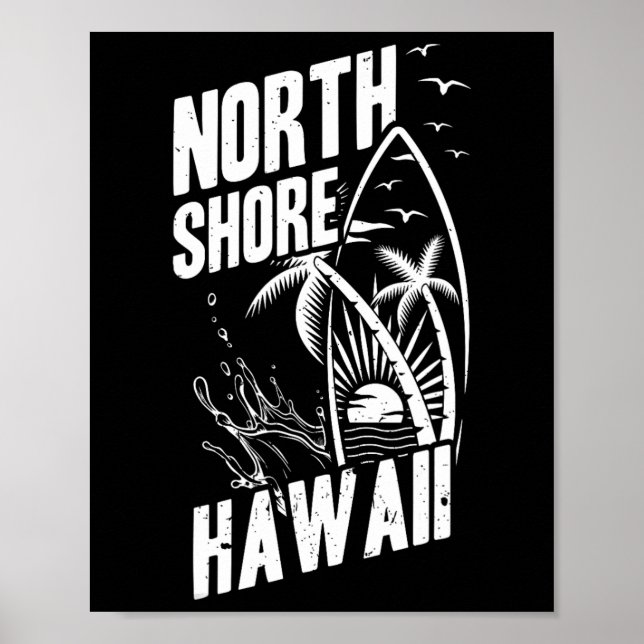 Póster Costa norte de Hawái Surfing _1  (Frente)