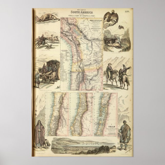 Póster Costa Oeste de Sudamérica (Frente)
