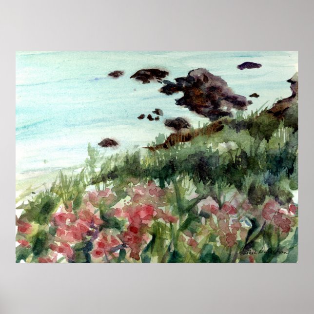 Póster Costa Pacífica de California Accidentada (Frente)