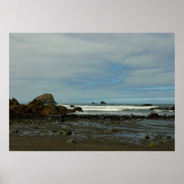 Póster Costa Pacífica en el Parque Nacional Redwood (Frente)
