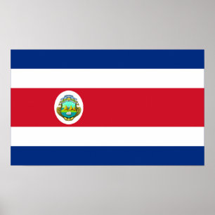 Póster Costa Rica - Bandera Nacional de Costa Rica