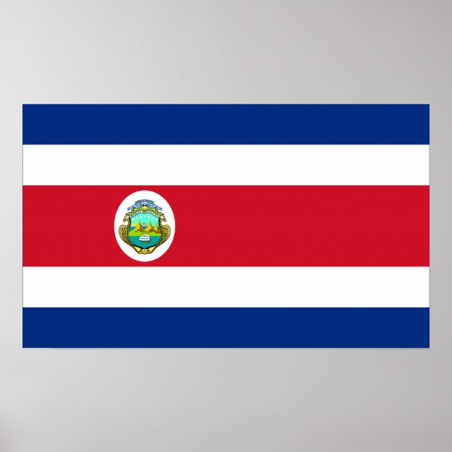 Póster Costa Rica - Bandera Nacional de Costa Rica (Frente)