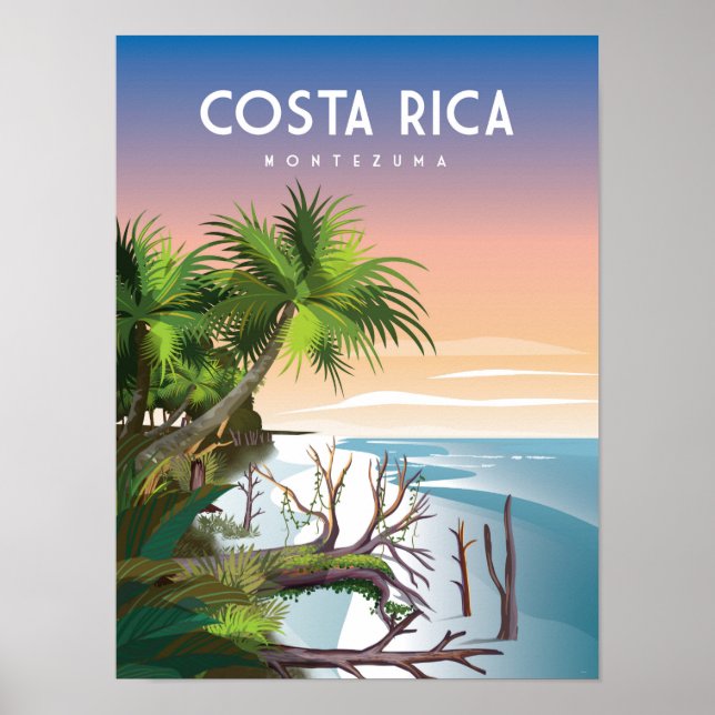 Póster Costa Rica | Cartel de viaje | tropical de playa (Frente)