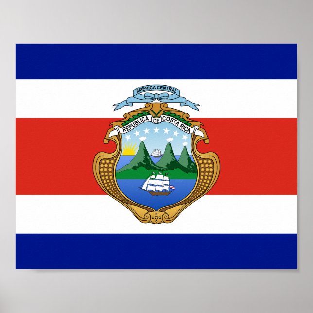 Póster Costa Rica (escudo de armas/bandera) (Frente)