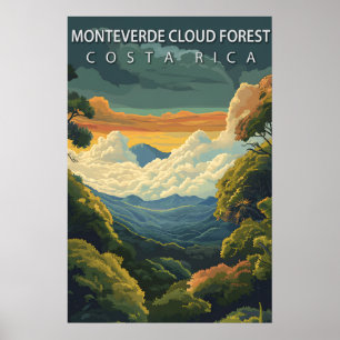 Póster Costa Rica Monteverde Bosque Nuboso Viaje