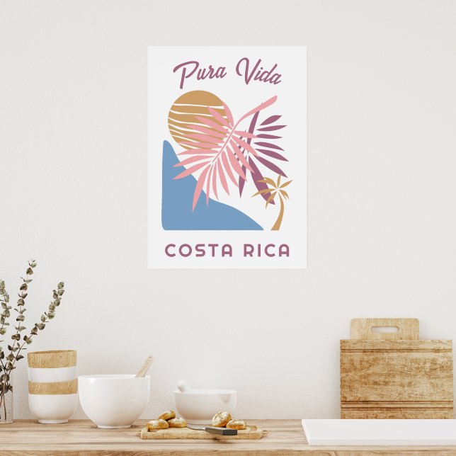Póster Costa Rica Motto Pura Vida (Cocina)
