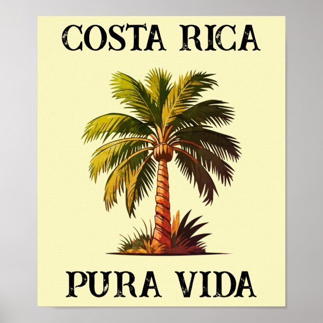Póster Costa Rica pura poster de palmera (Frente)