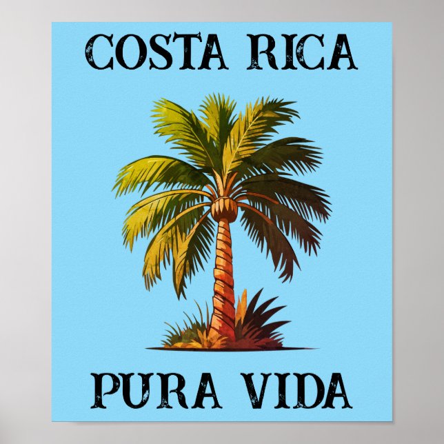Póster Costa Rica pura poster de palmera (Frente)