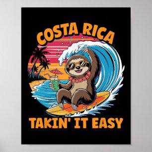 Póster Costa Rica Vida Surfista Tómelo con Calma Costa Ri