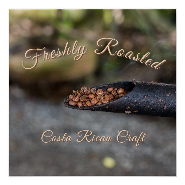 Póster Costa Rican Coffee Freshly Roasted, Artisan Craft (Anverso)