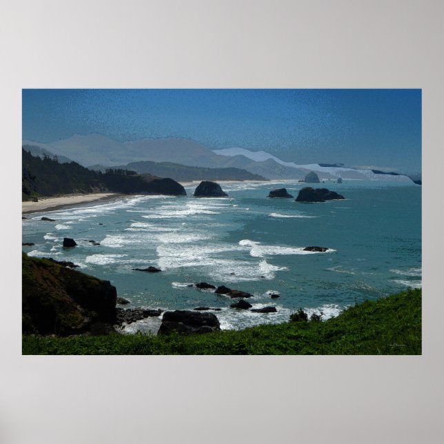 Póster Costa rocosa 36 x 24 Poster (Frente)