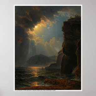 Póster Costa rocosa a la luz de la luna por Schödlberger