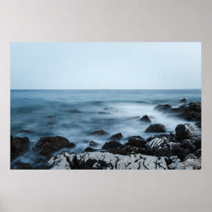 Póster Costa rocosa con agua helada