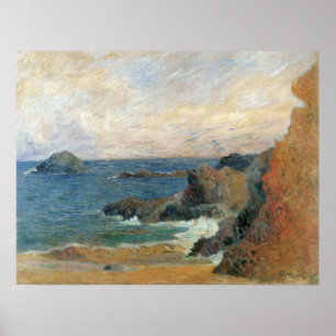 Póster Costa rocosa de Paul Gauguin, impresionismo vintag