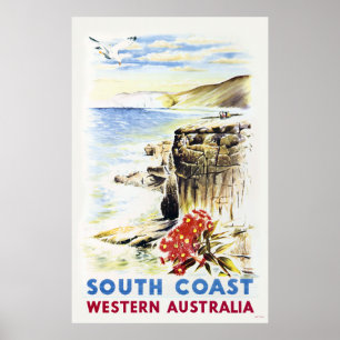 Póster Costa Sur, afiche de la cosecha de Australia Occid