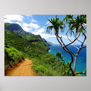 Póster Costa tropical Hawaii del Nepali de Kauai
