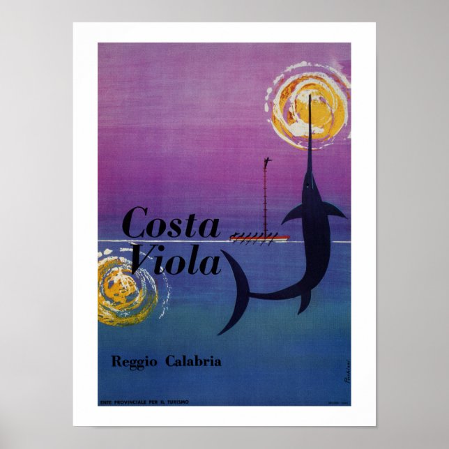 Póster Costa Viola Reggio Calabria Viaje italiano (Frente)