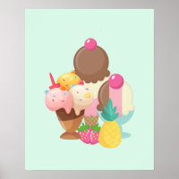 Costas de helado con rociadores