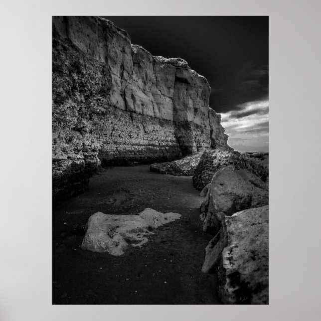 Póster Costas sin tiempo, playa de Las grutas, Argentina (Frente)